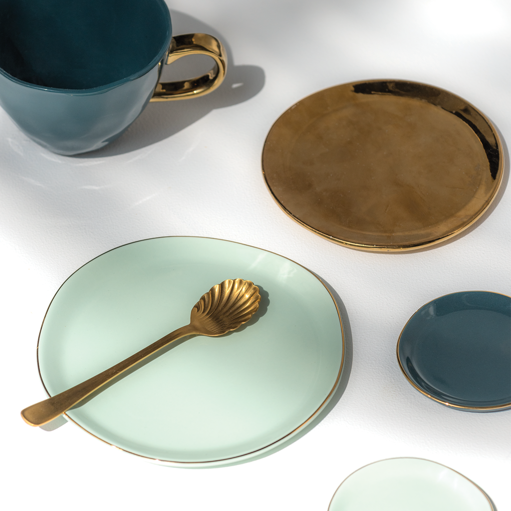 Assiette Bonjour Ø 14 cm - dorée (lot de 4)
