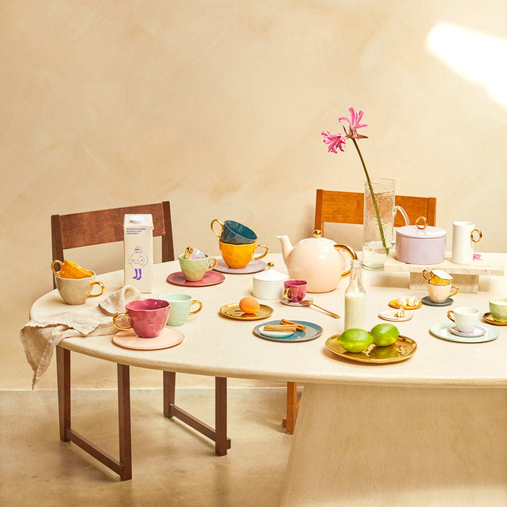 Assiette Bonjour Ø 14 cm - dorée (lot de 4)