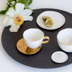 Assiette Bonjour Ø 14 cm - dorée (lot de 4)