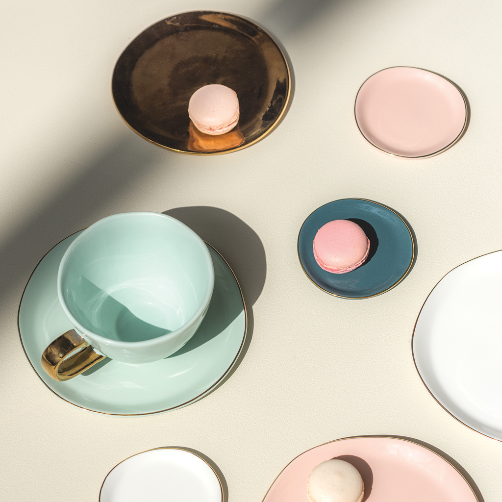 Assiette Bonjour Ø 14 cm - dorée (lot de 4)