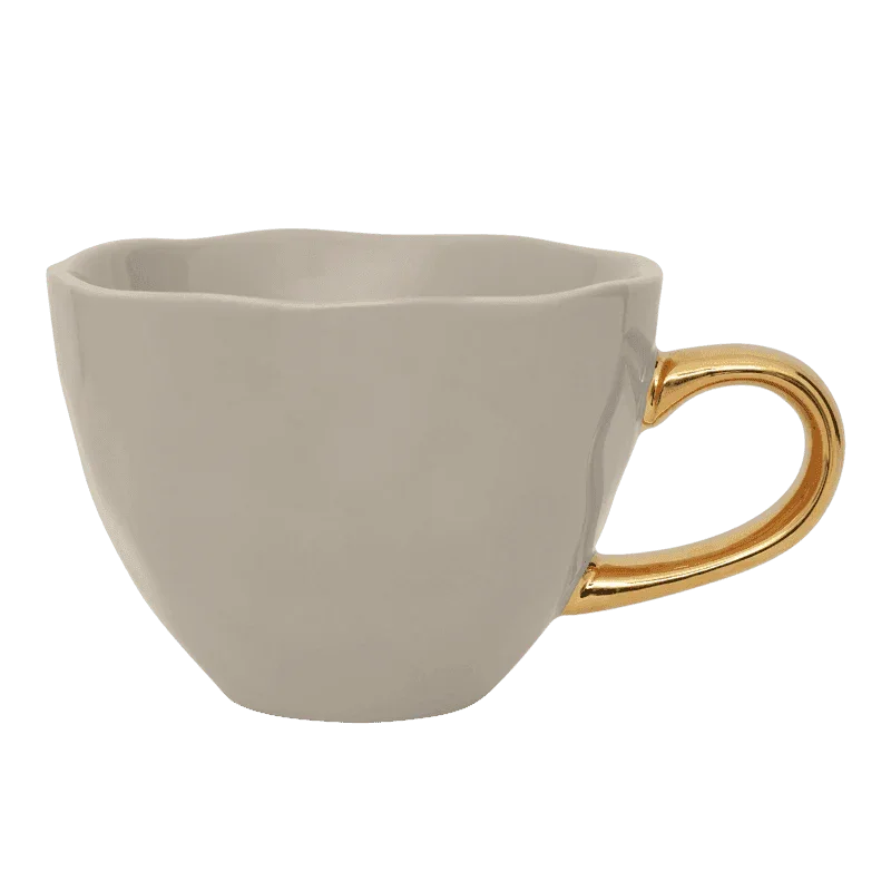 Goedemorgen kopje cappuccino / thee Ø11 cm - Grijze Morn (set van 4)