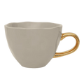 Goedemorgen kopje cappuccino / thee Ø11 cm - Grijze Morn (set van 4)