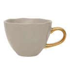 Goedemorgen kopje cappuccino / thee Ø11 cm - Grijze Morn (set van 4)