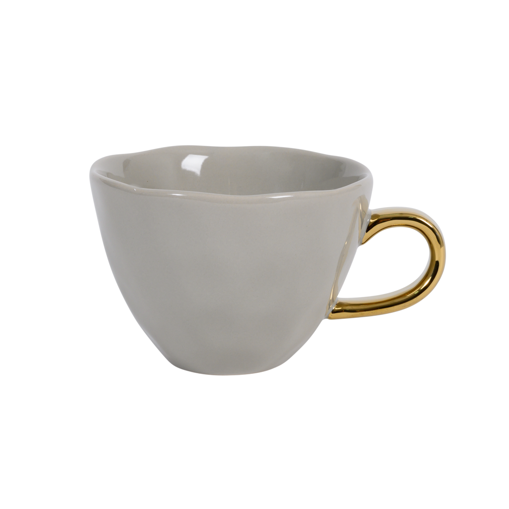 Goedemorgen kopje cappuccino / thee Ø11 cm - Grijze Morn (set van 4)
