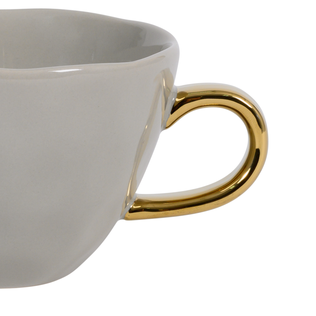 Goedemorgen kopje cappuccino / thee Ø11 cm - Grijze Morn (set van 4)