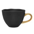 Good Morning kopje Cappuccino / Thee Ø11 cm - Zwart (set van 4)