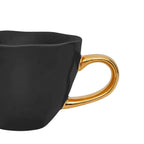 Good Morning kopje Cappuccino / Thee Ø11 cm - Zwart (set van 4)