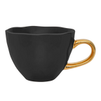 Good Morning kopje Cappuccino / Thee Ø11 cm - Zwart (set van 4)