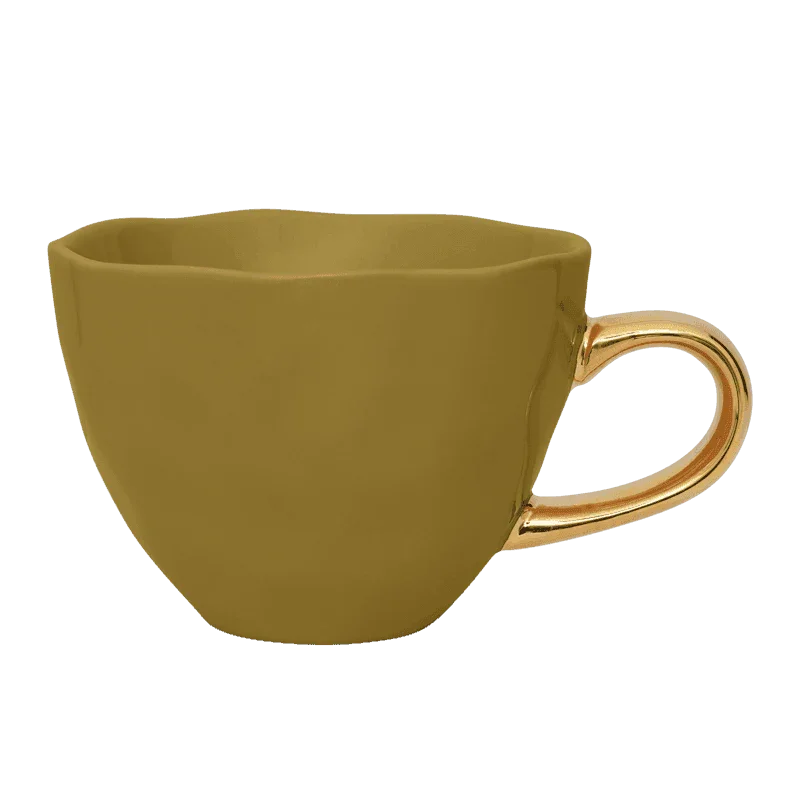Good Morning kopje cappuccino/thee Ø11 cm - ambergroen (set van 4)