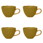 Good Morning kopje cappuccino/thee Ø11 cm - ambergroen (set van 4)