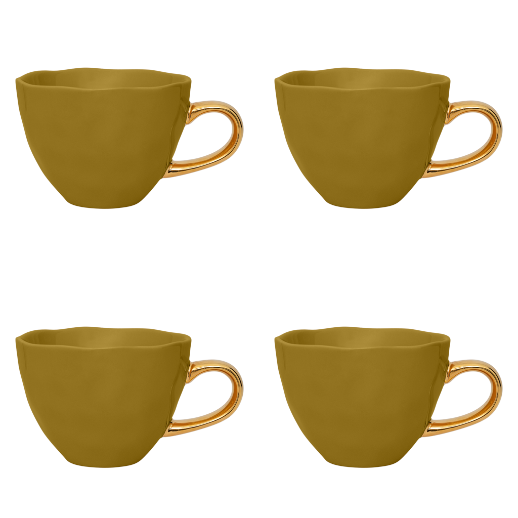 Good Morning kopje cappuccino/thee Ø11 cm - ambergroen (set van 4)