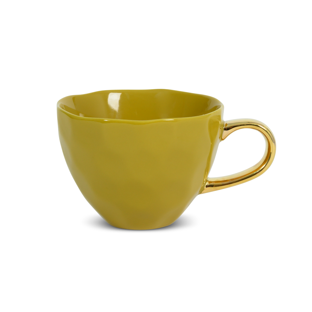 Good Morning kopje cappuccino/thee Ø11 cm - ambergroen (set van 4)