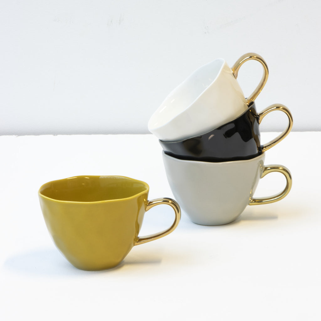 Good Morning kopje cappuccino/thee Ø11 cm - ambergroen (set van 4)
