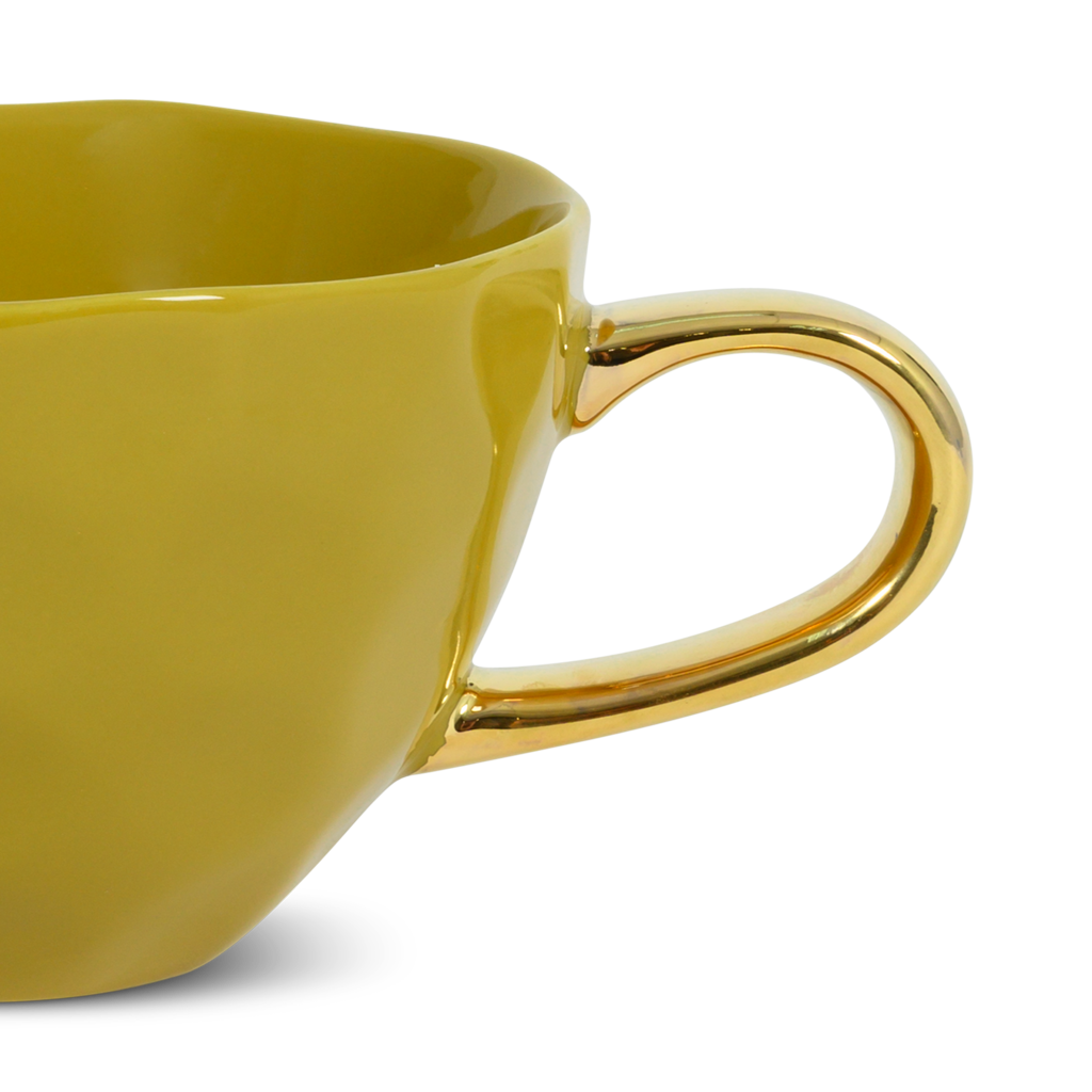 Good Morning kopje cappuccino/thee Ø11 cm - ambergroen (set van 4)