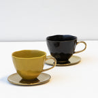 Good Morning kopje cappuccino/thee Ø11 cm - ambergroen (set van 4)