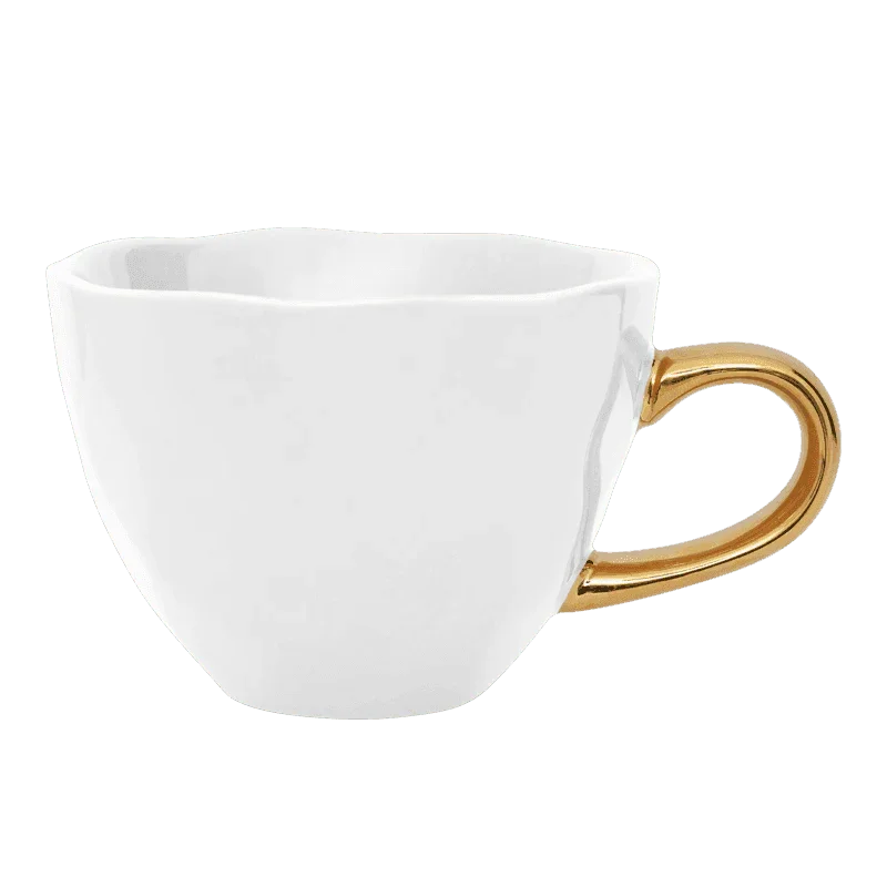 Good Morning kop Cappuccino / Thee Ø11 cm - Wit (set van 4)