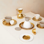 Good Morning kop Cappuccino / Thee Ø11 cm - Wit (set van 4)