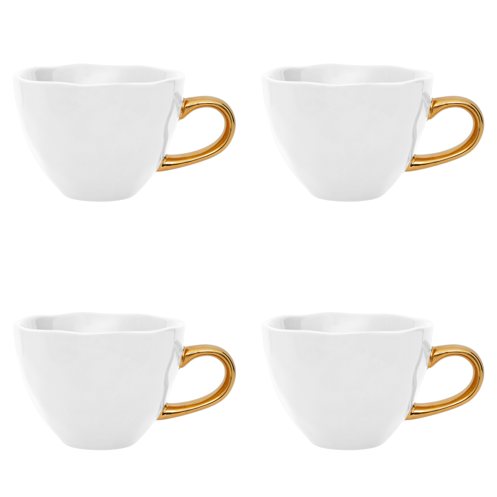 Good Morning kop Cappuccino / Thee Ø11 cm - Wit (set van 4)