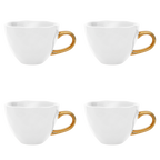 Good Morning kop Cappuccino / Thee Ø11 cm - Wit (set van 4)