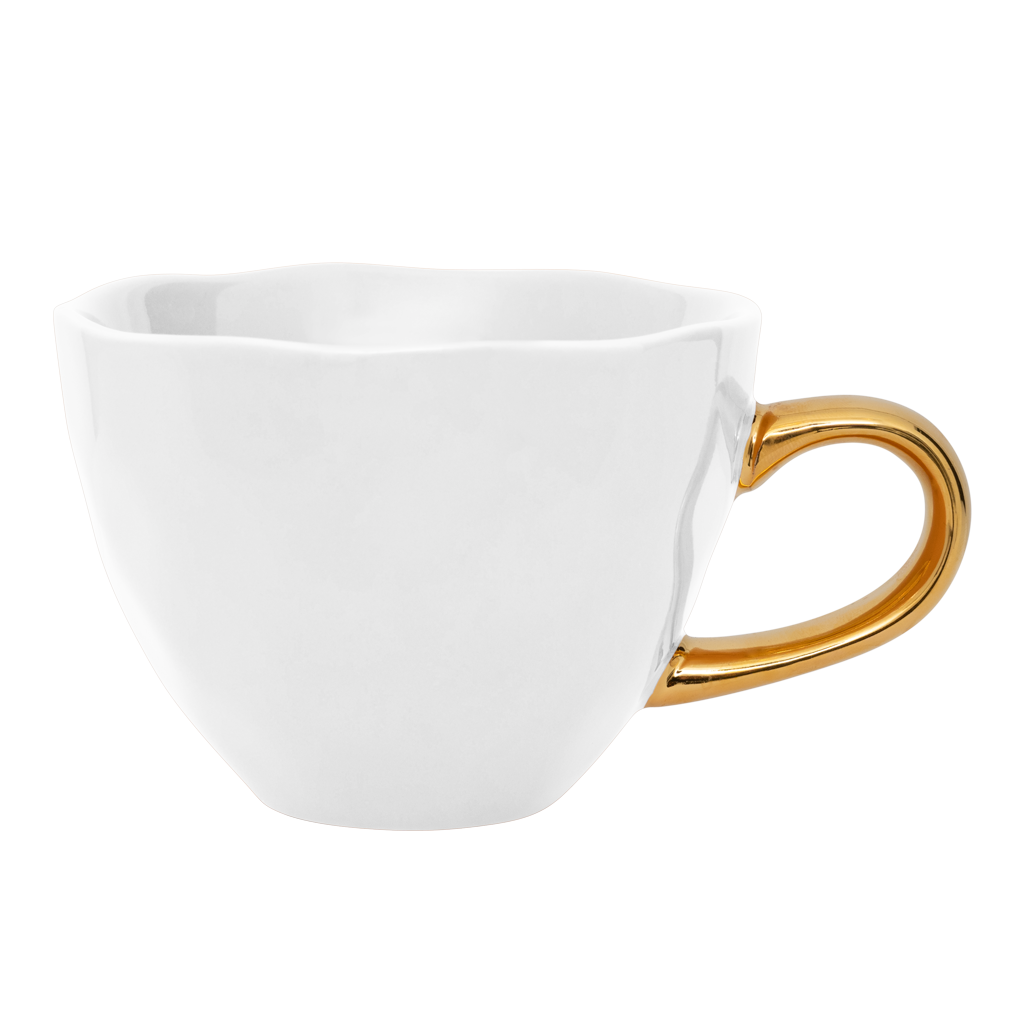 Good Morning kop Cappuccino / Thee Ø11 cm - Wit (set van 4)