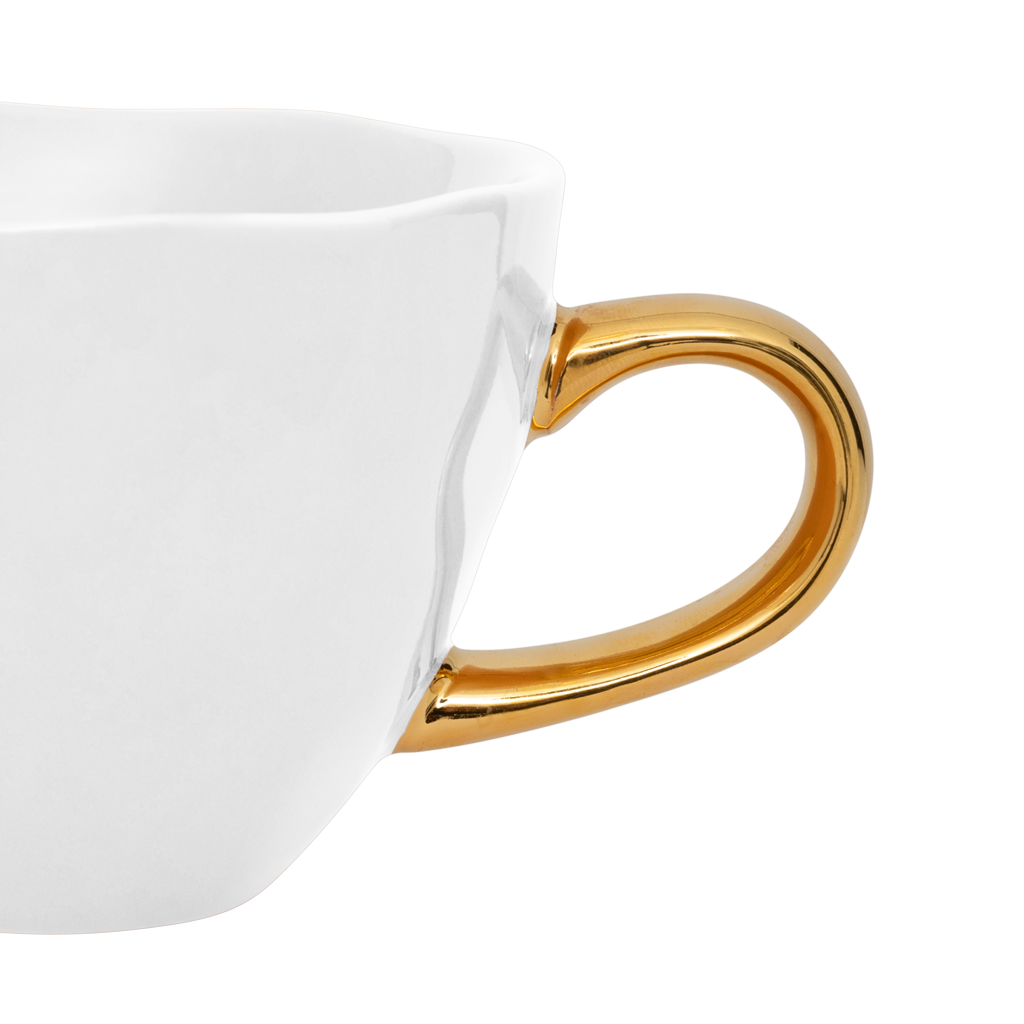 Good Morning kop Cappuccino / Thee Ø11 cm - Wit (set van 4)