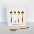 Set van 4 gouden lepels in geschenkverpakking