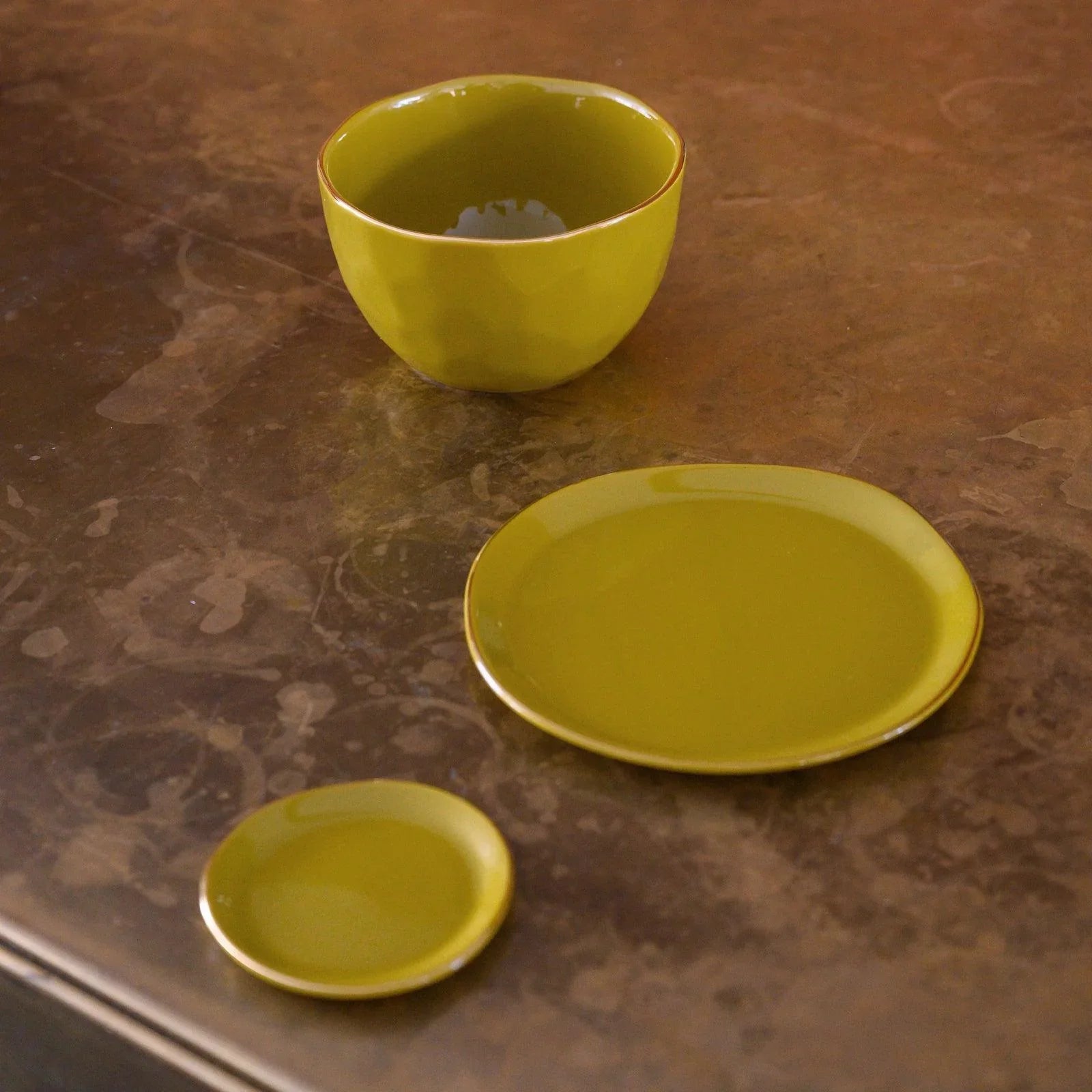 Goedemorgen kom Ø14 cm - ambergroen (set van 4)