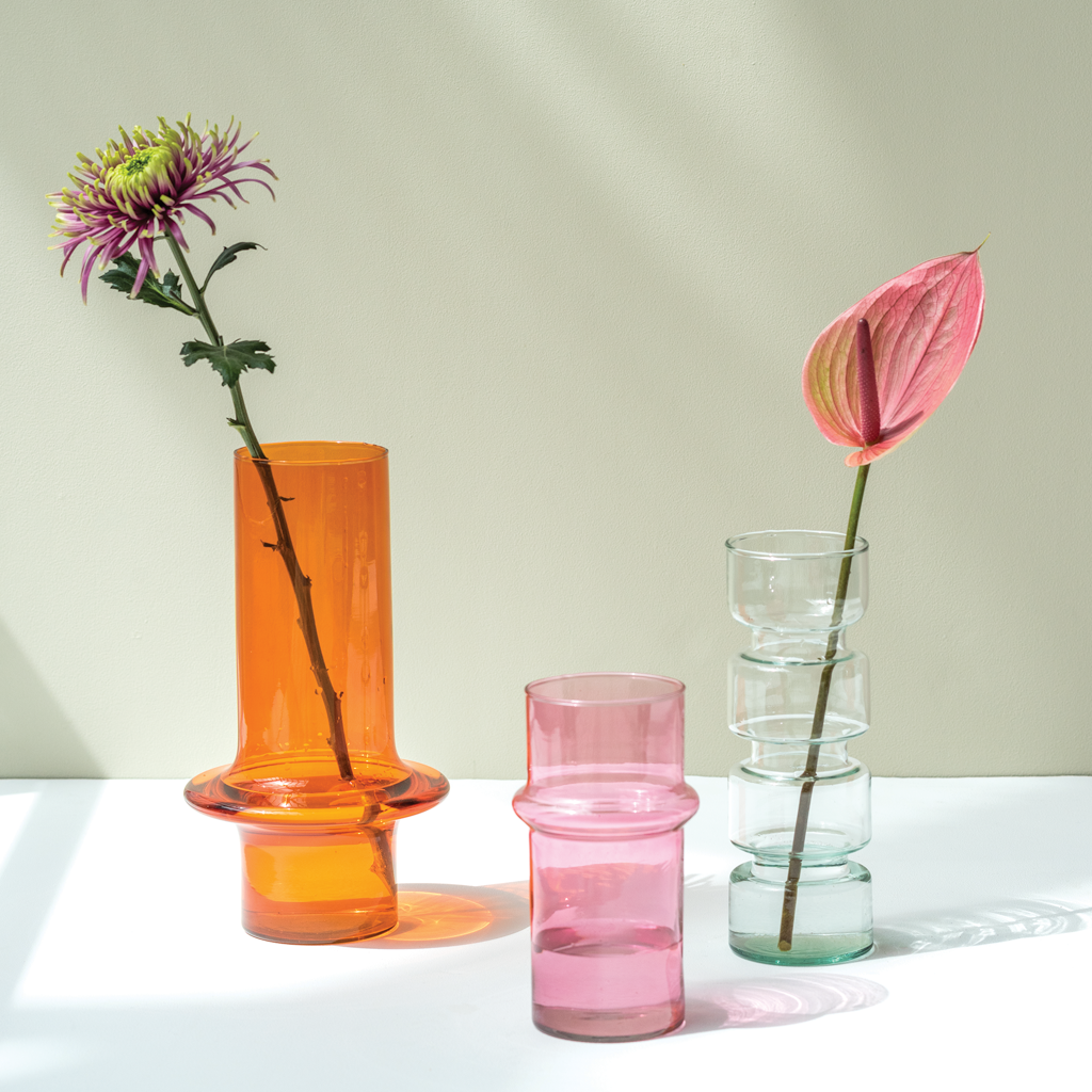 Vaas van gerecycled glas