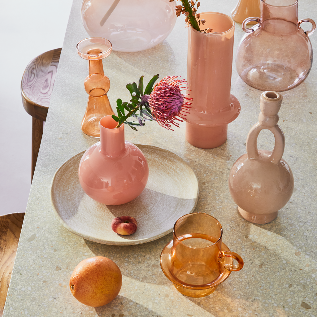 Vaas van gerecycled glas