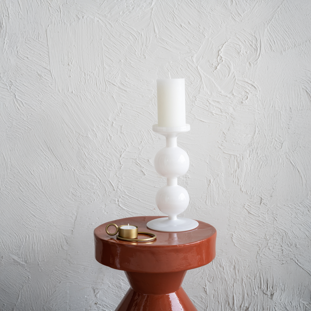 Kandelaar van gerecycled glas Bulb, 25 cm