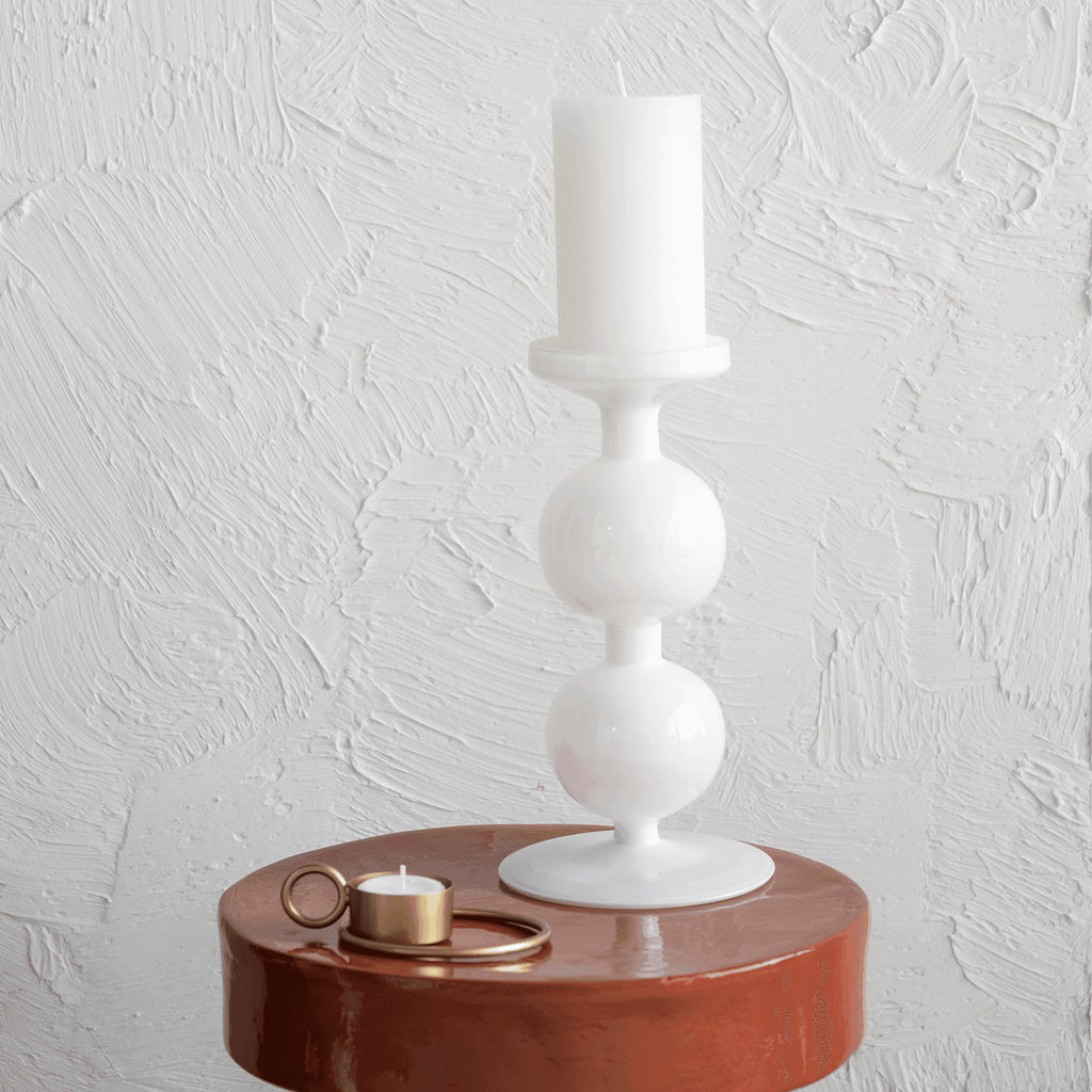 Kandelaar van gerecycled glas Bulb, 25 cm