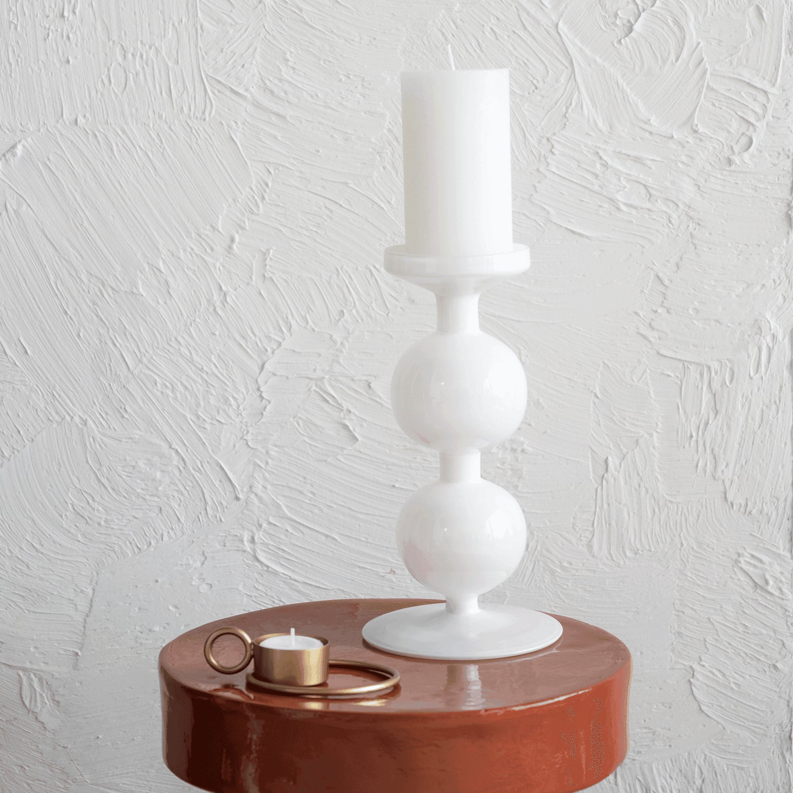 Kandelaar van gerecycled glas Bulb, 25 cm