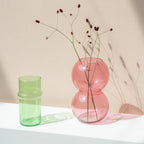Vaas van gerecycled glas, bolvormig, brandewijn-abrikoos