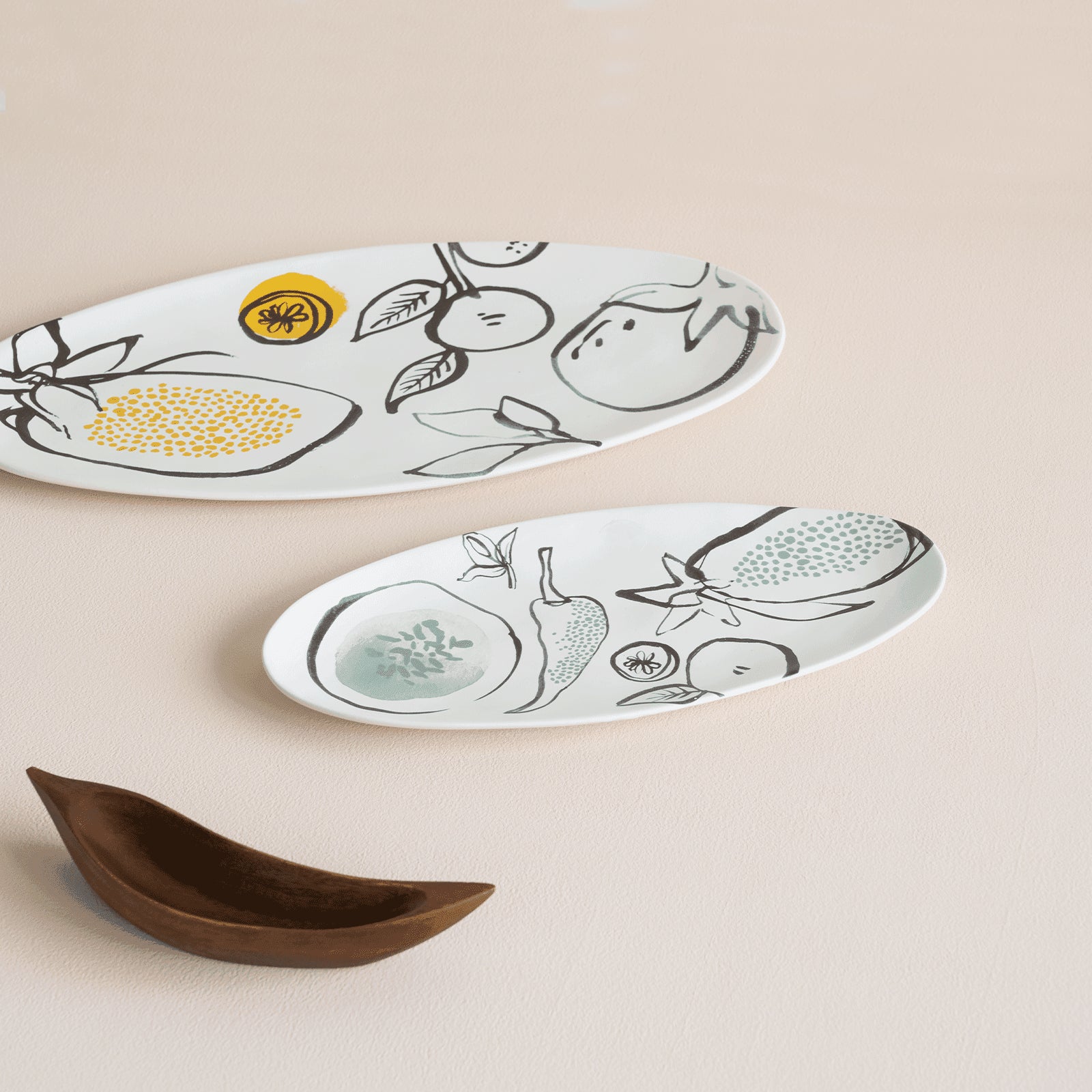Mangohouten kom Banaan (set van 4)