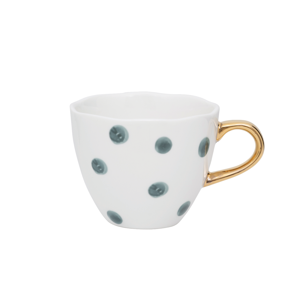 Good Morning koffiekopje Ø8 cm - blauw, groen, wit (set van 4)