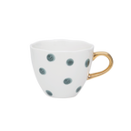 Good Morning koffiekopje Ø8 cm - blauw, groen, wit (set van 4)