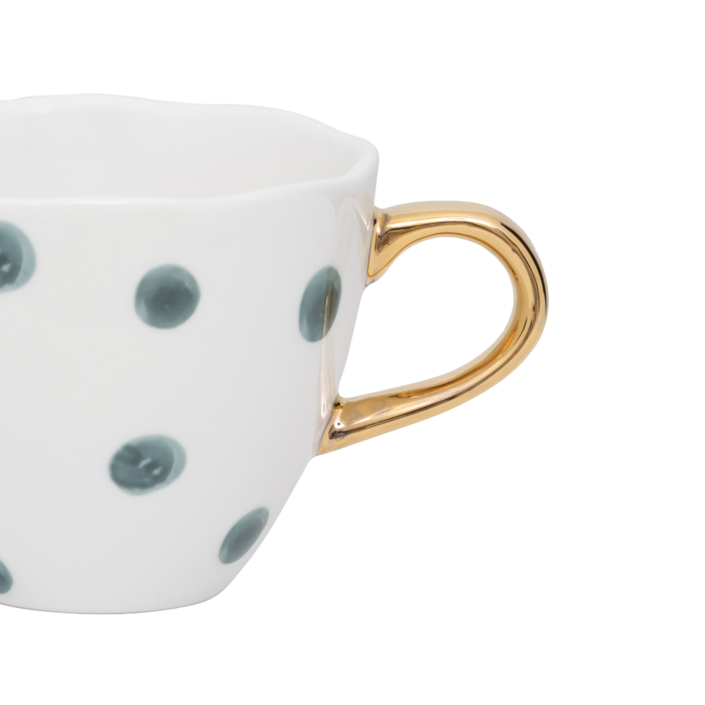 Good Morning koffiekopje Ø8 cm - blauw, groen, wit (set van 4)