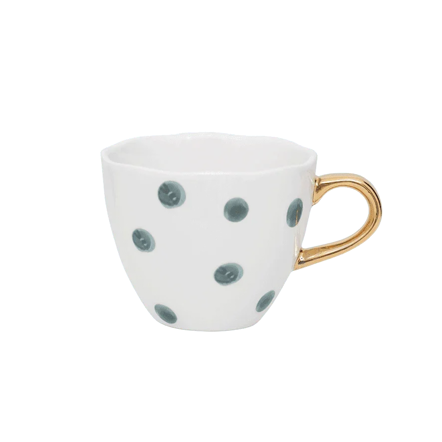 Good Morning koffiekopje Ø8 cm - blauw, groen, wit (set van 4)