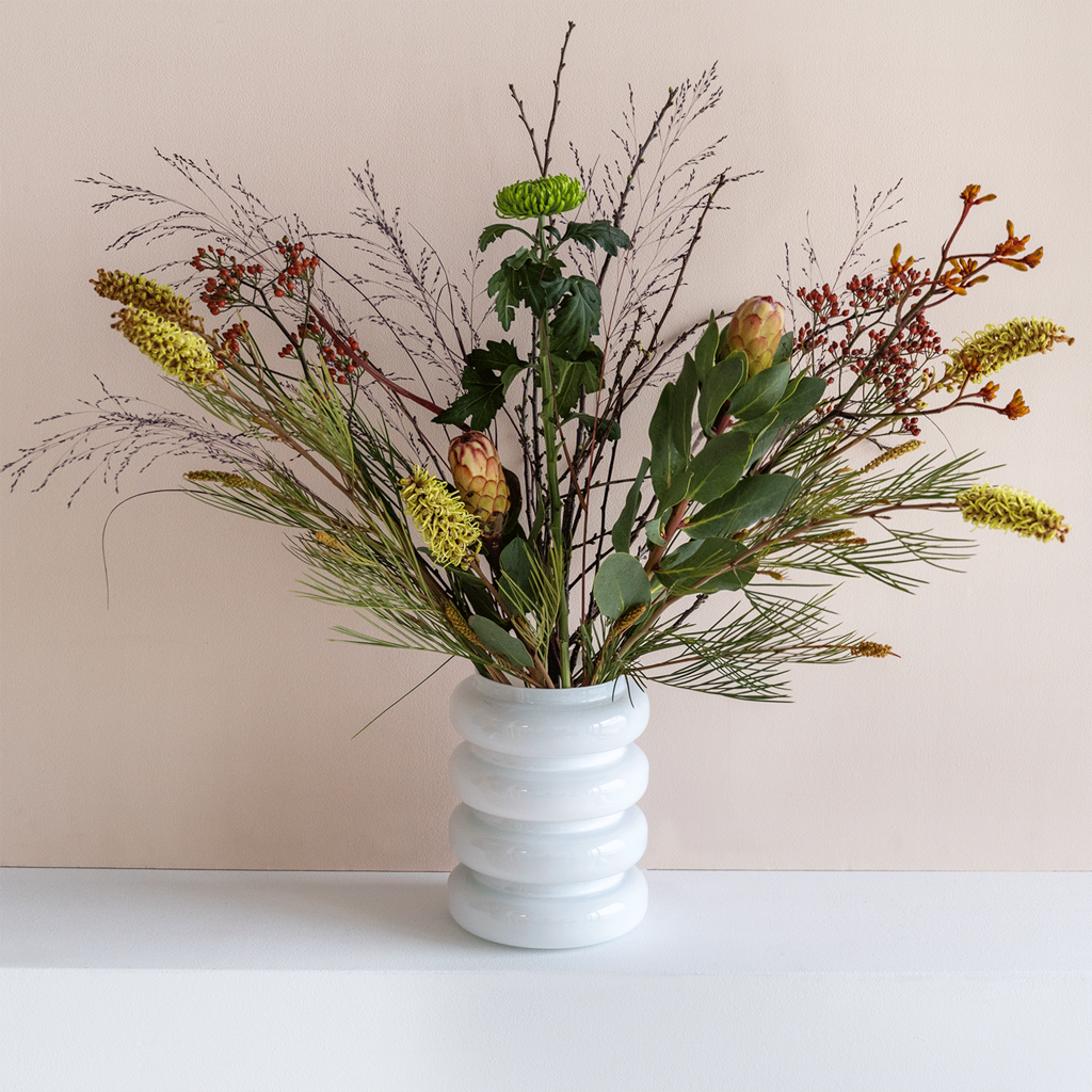 Bolvormige bloemvaas van gerecycled glas