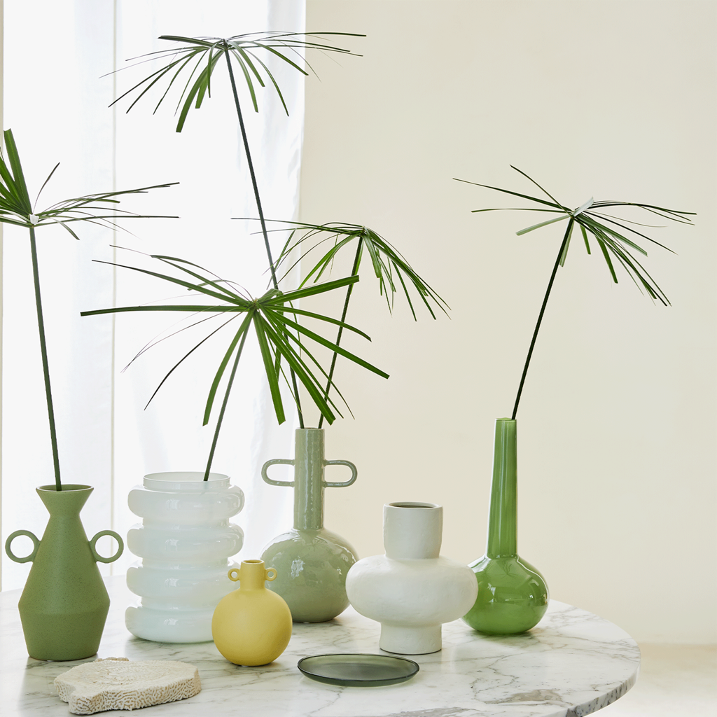 Bolvormige bloemvaas van gerecycled glas