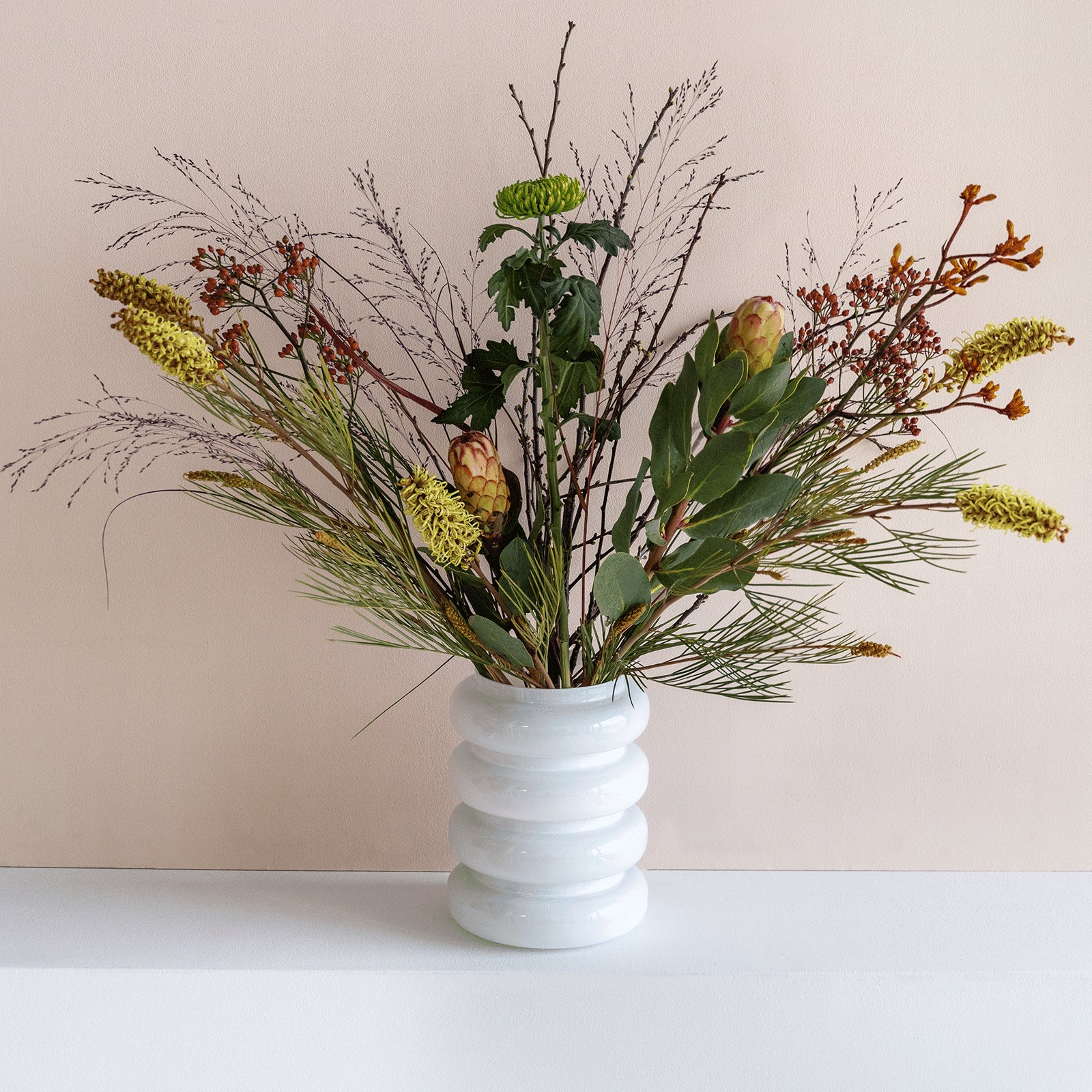 Bolvormige bloemvaas van gerecycled glas
