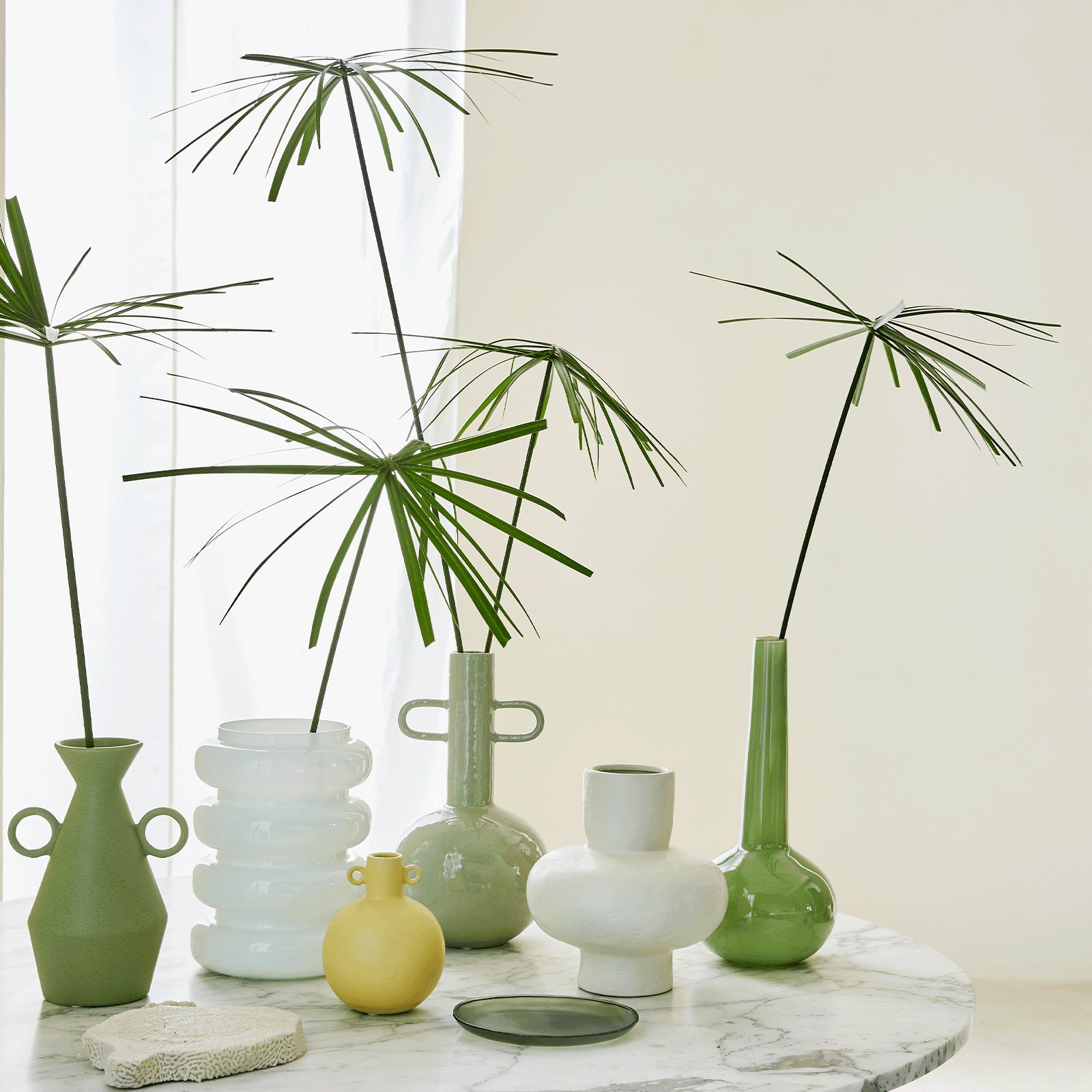 Bolvormige bloemvaas van gerecycled glas
