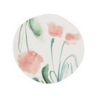 Good Morning bord Ø17 cm - wit / bloemen (set van 4)