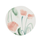 Good Morning bord Ø17 cm - wit / bloemen (set van 4)