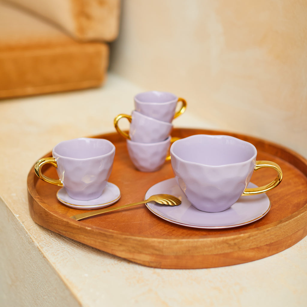 Goedemorgen bord Ø9 cm - lila (set van 4)