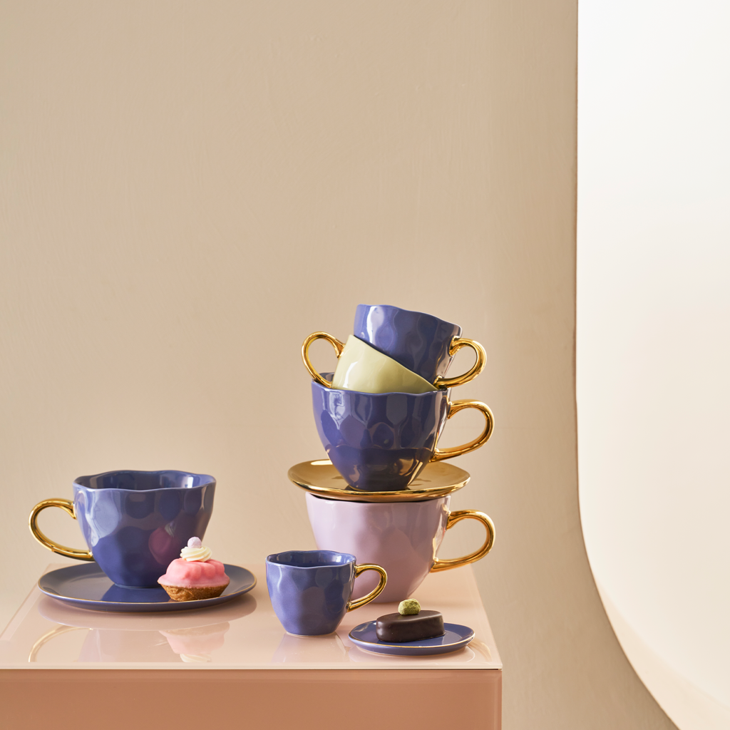 Goedemorgen bord Ø9 cm - lila (set van 4)