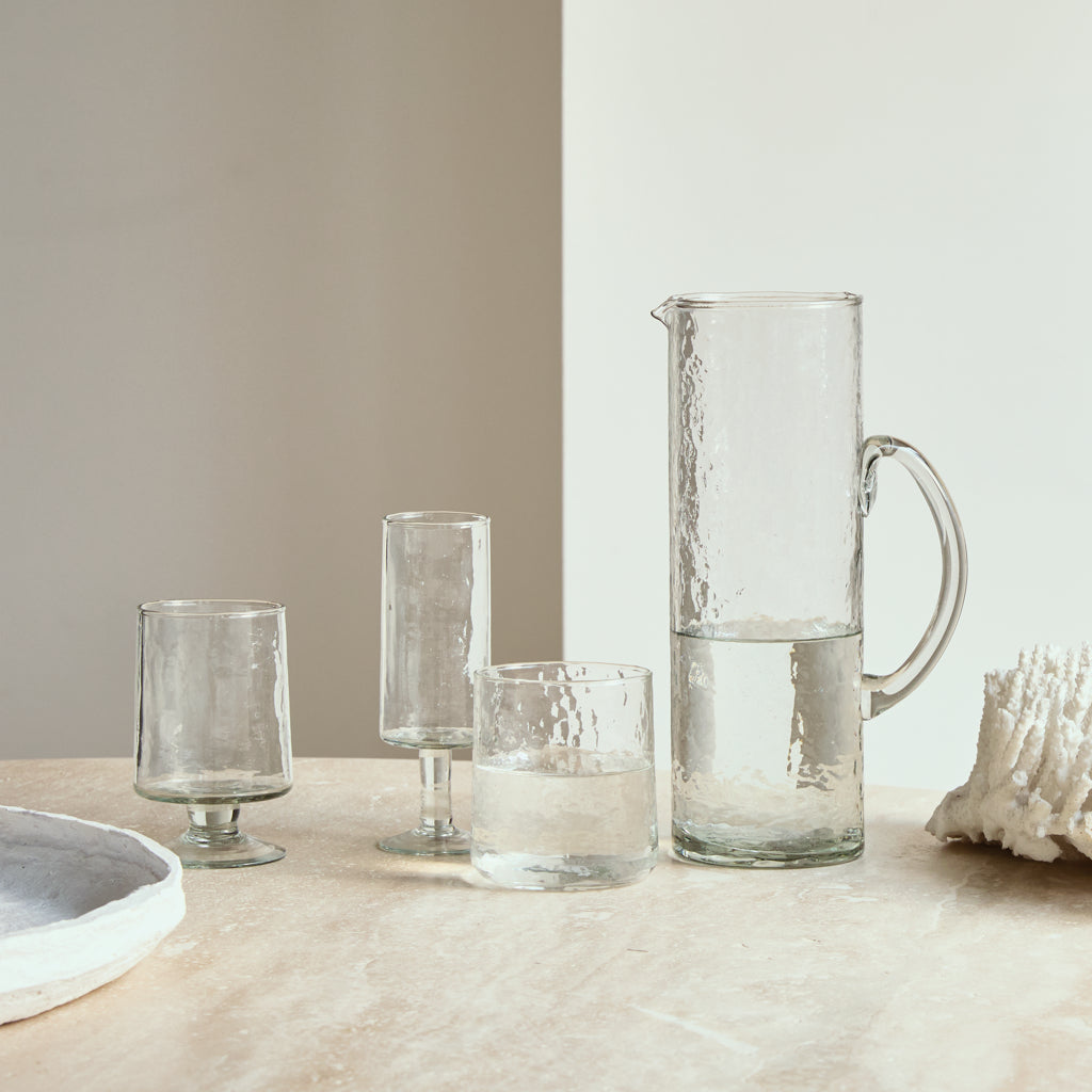 Gehamerd transparant wijnglas (set van 4)