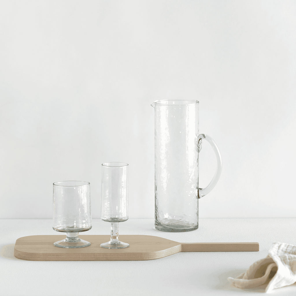 Champagneglas gehamerd transparant (set van 4)