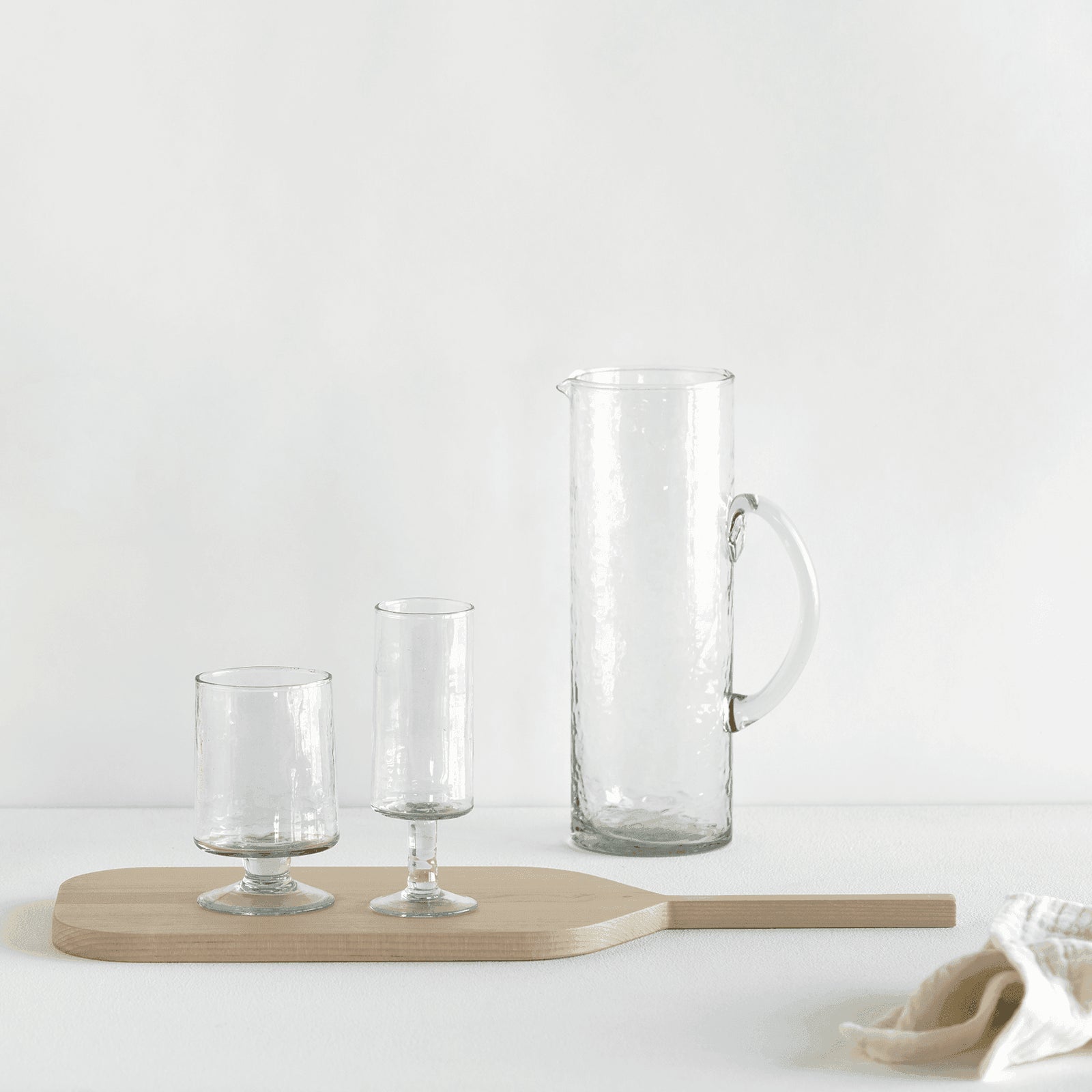 Champagneglas gehamerd transparant (set van 4)
