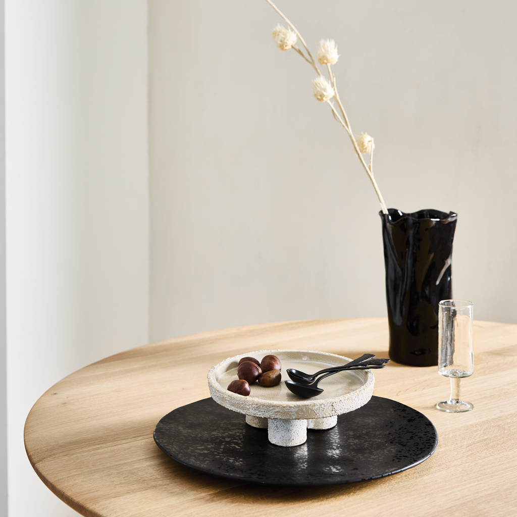 Serveerschaal zwart, Ø38 cm